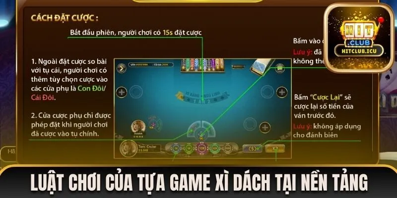 Luật chơi của tựa game xì dách tại nền tảng