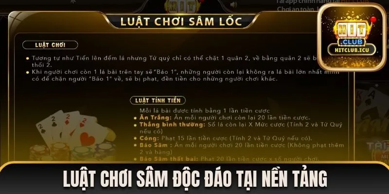 Luật chơi sâm độc đáo tại nền tảng