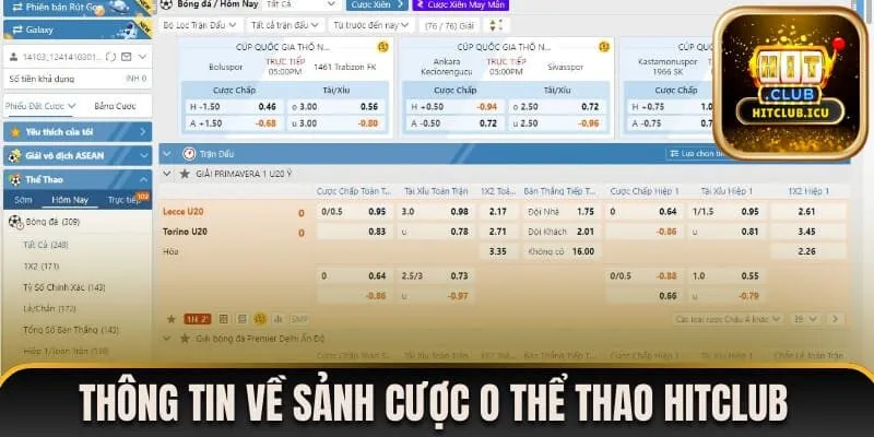 Thông tin về sảnh cược O thể thao Hitclub đẳng cấp