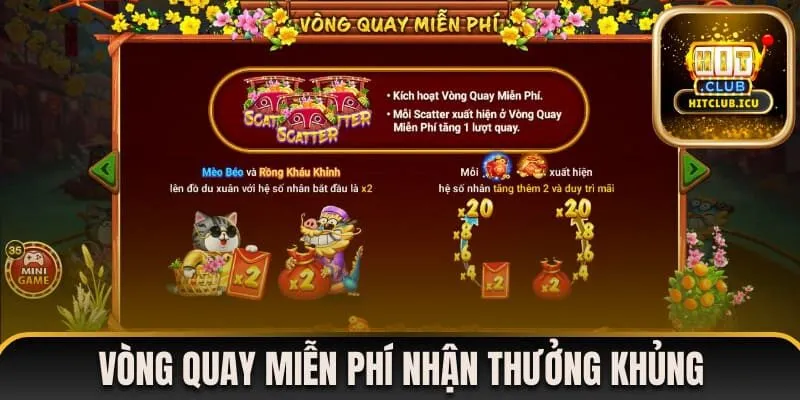 Tính năng vòng quay miễn phí nhận thưởng khủng